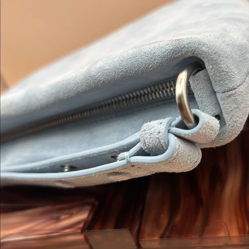 Proenza Schouler Bond Dusty Blue Suede Shoulder Bag
